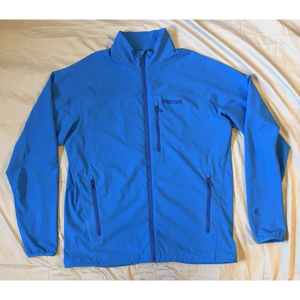 Marmot Softshell Jacket Mens XL Blue M3 Full Zip Wind Resistant L900936 Coat